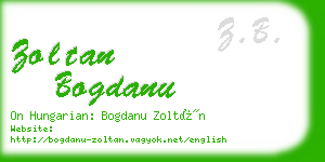 zoltan bogdanu business card